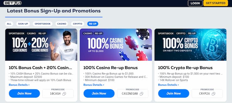 Featured promos on BetNow, a top online sports betting option in Delaware.